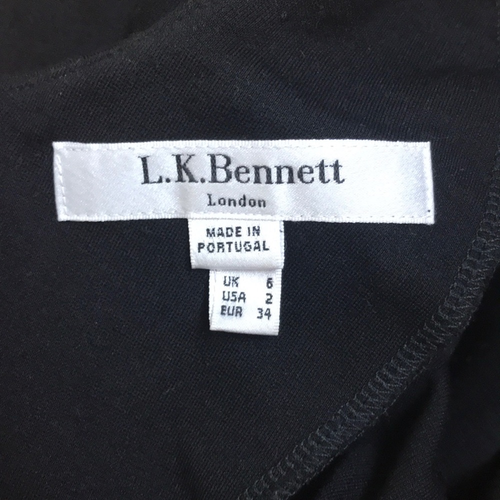 L.K. Bennett Black Liya Midi Dress Size 2 - Picture 7 of 8